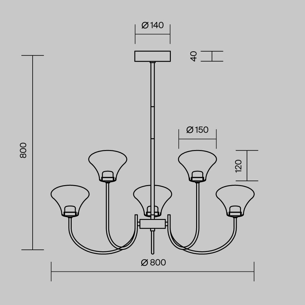 Люстра подвесная MOD402PL-L30BS3K Люстра подвесная MOD402PL-L30BS3K