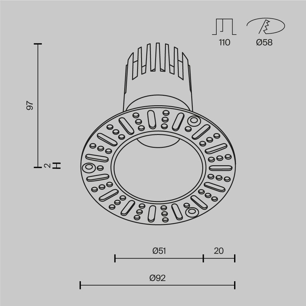 Светильник встраиваемый DL120-10W-2.7K-TRS-B Светильник встраиваемый DL120-10W-2.7K-TRS-B